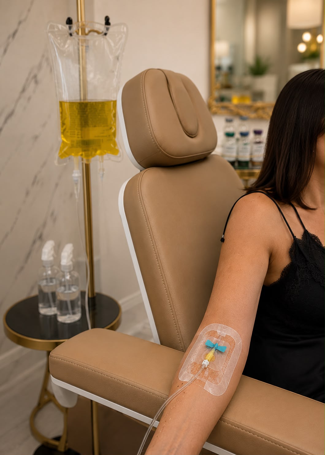IV therapy drip at Glow By Phoebe med spa in Brooklyn